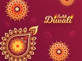 Happy Subh Diwali celebration greeting card design with mandala pattern.