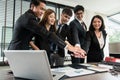 Happy successful Asian business team Royalty Free Stock Photo