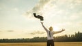 Happy Successful Businessman Throwing His Coat in the Air Royalty Free Stock Photo