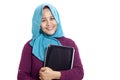 Happy Successful Muslim Businesswoman with Laptop Royalty Free Stock Photo