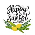 Happy Sukkot greeting card Royalty Free Stock Photo