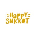 Happy Sukkot. Hand drawn vector card isolated on white background Royalty Free Stock Photo