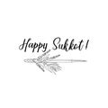 Jewish holiday Sukkot. Happy Sukkot. handwritten modern lettering Royalty Free Stock Photo