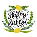 Happy Sukkot lettering poster Royalty Free Stock Photo