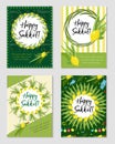 Happy Sukkot set of flyers or posters. Sukkot collection of templates Royalty Free Stock Photo