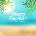 Happy summer holidays beach background