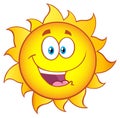 Happy Sun Cartoon Mascot Character With Gradient Royalty Free Stock Photo