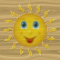 Happy sun pixelated image generated texture