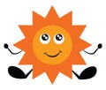 Happy sun, vector or color illustration