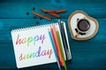 Happy Sunday with a cup of coffee Royalty Free Stock Photo