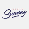 Happy sunday simple vintage hand lettering typography greeting card design