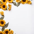 Happy sunflower border Royalty Free Stock Photo