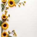 Happy sunflower border Royalty Free Stock Photo