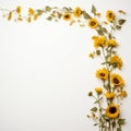 Happy sunflower border Royalty Free Stock Photo