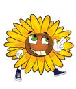 Happy sunflower cartoon