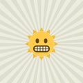 Happy sunny face icon illustration emoji