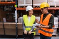 happy supervisor in hard hat holding