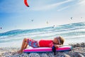 Happy Surfing boy. Royalty Free Stock Photo