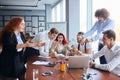 Happy and surprised business team together in shock Royalty Free Stock Photo