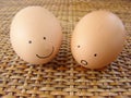 Happy and surprised eggs friendship