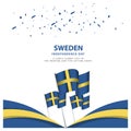 Happy Sweden Independence Day Celebration Poster Template Design Illustration