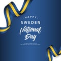 Happy Sweden National Day Vector Design Illustration