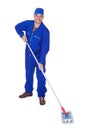 Happy Sweeper Cleaning Floor