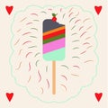 Happy Sweetest day. Vector illustration of ice cream.