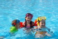 Happy Swimmers in Pool