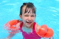 Happy swimming girl