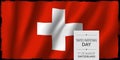 Happy Swiss national day greeting card, banner vector illustration Royalty Free Stock Photo