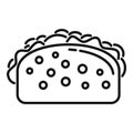 Happy taco icon outline vector. Tacos menu