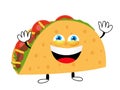 Happy Taco vector illustration in cartoon style