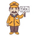 Happy taxi driver