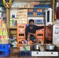 Happy tea vendor in india Royalty Free Stock Photo