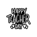Hand Drawn Happy Teacher Day On White Background Royalty Free Stock Photo
