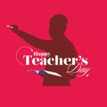 Happy Teacher\'s Day Banner - Illustration of Teacher