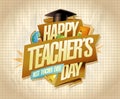 Happy teacher`s day card or banner design, best teacher ever