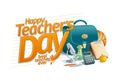 Happy teacher`s day card, best teacher ever poster