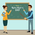 Happy Teacher`s Day cartoon illustration