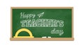Happy teacher`s day greeting poster or card.