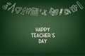 Happy Teacher's Day vector card with inscriptions. Design for greeting card, layout, logo, stamp or banner for Royalty Free Stock Photo