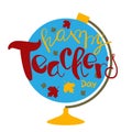 Happy teachers day. card with lettering.