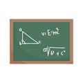 Happy teachers day, chalkboard with math lesson, isolated icon white background Royalty Free Stock Photo
