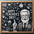 Happy Teachers Day A Chalkboard Slate Message to Celebrate Educators