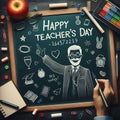 Happy Teachers Day A Chalkboard Slate Message to Celebrate Educators
