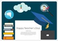 Happy teachers day concept background Vector Illustration