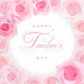 Teachers day card with roses