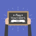 Happy Teachers Day greeting card. Vector illustration