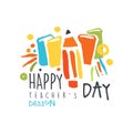 Happy teachers day original design for greeting card